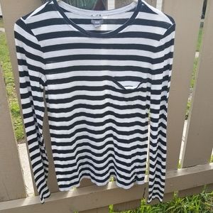 Small Arie black and white striped long sleeved  shirt.